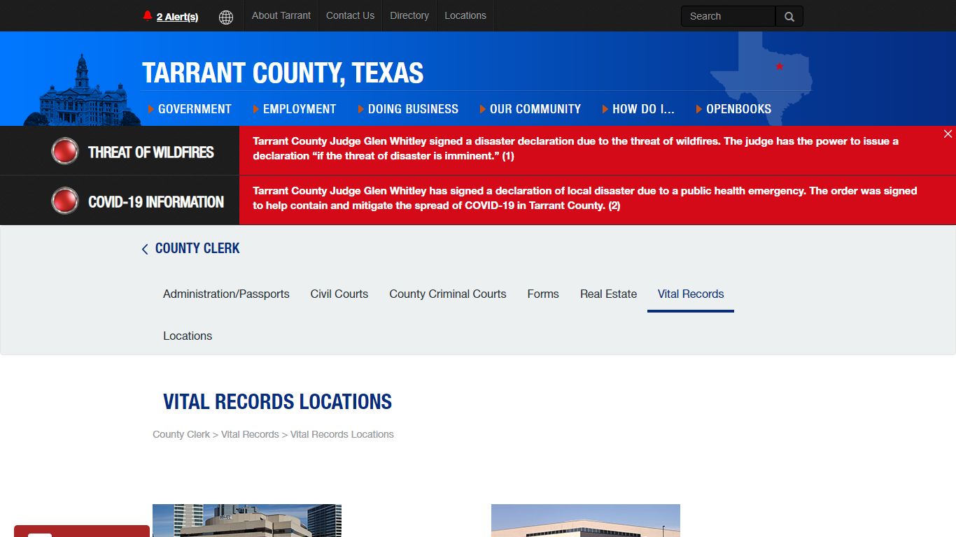 Vital Records Locations - Tarrant County TX